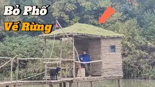 Bị vợ “đuổi” khỏi nhà, người đàn ông vào rừng dựng nhà gỗ nổi giữa hồ