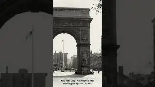 New York City - Washington Arch, Washington Square Park in Greenwich Village, Oct 1953