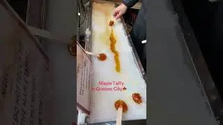 Maple Taffy on Snow in Qu&eacute;bec City 🍁❄️.