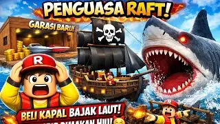 UPGRADE GILAA di PENGUASA RAFT! Ada Garasi & Beli Kapal Bajak Laut 😭 Hampir Dimakan Hiu! | ROBLOX