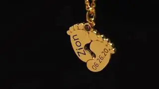 Baby Feet Name Necklace in 14K Gold Plated-NE1161