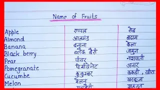Name of Fruits || Fruits Name in English || #GK Notes 4U