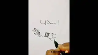 pushpa into Allu Arjun / challenge drawing | #pushpadrawing #shorts