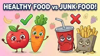 Healthy Food vs Bad Food 🍎🍟 | Fun Kids Learning Song