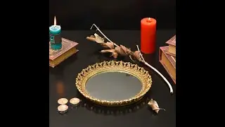 Nordic Mirror Tray Decor (Round) || Waseeh Online Store