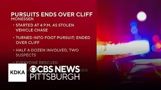 2 suspects, 3 police officers rescued from Monessen hillside following evening police chase