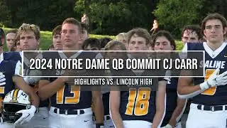 Notre Dame 2024 class QB commit CJ Carr 2022 week 3 highlights