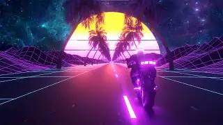 🏍️RETROWAVE Looping Background - MOTORIDER - Synthwave Loop Video HD🏍️