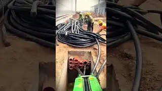 underground cable installation process carried out in a compact manner #shorts