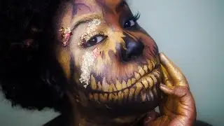 Gold Skull Makeup Halloween | Britney-Louise