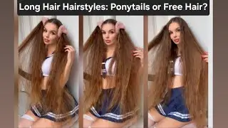 2 Ponytails vs Loose: Which Looks Better on My Very Long Hair? ✨️Taking Down My Long Ponytails🧜&zwj;♀️