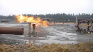 High Power Jet Fire from Natural Gas Leak