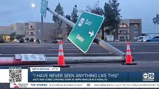 Strong winds believed to make ADOT sign fall in Tempe