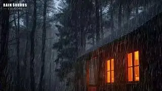 Rain Sounds and Thunder on Cabin at Night | Relaxing Storm Ambience for Sleeping ASMR