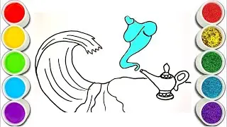 Magical wish granting genie  Drawing,Painting and Coloring for Kids, Toddlers  Easy Drawing