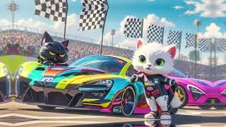 Epic Cat Racing Showdown: White Cat vs. Black Cat || Action Like Fast and Furious 10