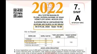 7. Sınıf 2022 yılı #bursluluk Sınavı Matematik Soru Çözümleri