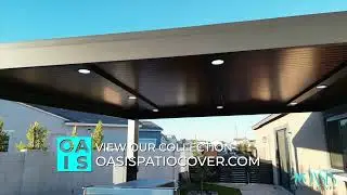 4K Aluminum with Cedar Wood finish insulated roof panels installed by Oasis Patio Cover in Chandler.