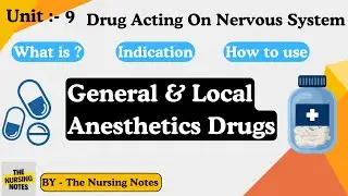 General & Local Anesthetics Drugs | Uses | Indication | Side Effects | Role Of Nurse | pharmacology