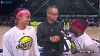 Kevin Hart & Skyler Diggins Pre Game Interview 2014 NBA All Star Weekend 2014
