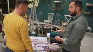 Prezentare Showroom Wedeco cu scaune si mese pentru saloane de nunti, restaurant,horeca,bar, cafenea