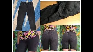 Second life for things. Remodeling old jeans into shorts     Переделываем протертые джинсы на шорты