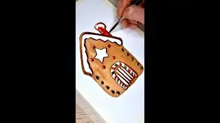 This Watercolor Gingerbread House Cookie is SO CUTE!