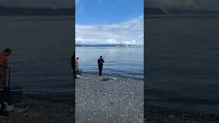 Shore fishing in Homer, Alaska