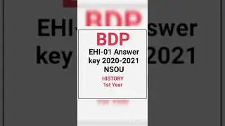EHI-01 ASSIGNMENT ANSWER KEY 🔐 2021 || BDP 1ST YEAR || UPDATE BY JAYANTA