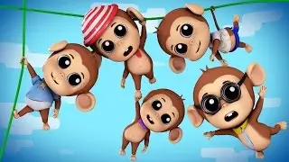 Five Little Monkeys | Nursery Rhymes Farmees | Childrens Songs | 3d rhymes by Farmees