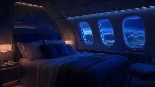 Private Jet Bedroom Flight Ambience ✈️ | Dark Cabin for Deep Sleep & Dreams | 10 Hours Brown Noise