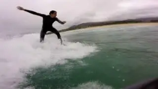 Surfing in Rio Sieira. Galicia. 23-07-2017.