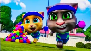 توم المتكلم 🐱 تحدي بالونات الماء 🐱 افلام كرتون