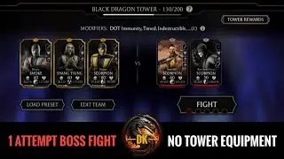Black Dragon Tower 1 Attempt fight 130 Boss battle & Reward 🎮 Mortal Kombat Mobile | MK Mobile | MKM