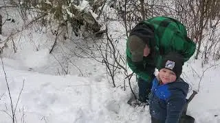 setting cable restraints for coyotes with mason.we have alot of fun