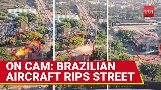 CCTV Shows Moment Brazilian Aircraft Crashed Into Sao Paulo Street Before Turning Fireball