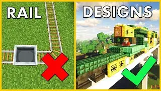 🚂 Minecraft Railway Build Tricks - Fancy Rail Designs!