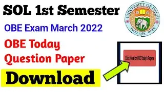 Du sol first Semester OBE Today Question Paper Download March 2022 | OBE Today Question paper