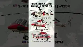 Firefighting Helicopters Compared: H225 vs Mi-17 vs S-70 Firehawk #shorts