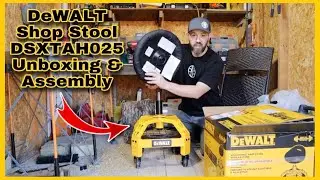 DeWALT DSXTAH025 Rolling & Adjustable Shop Stool Unboxing & Assembly | My New Favorite Must Have 👍