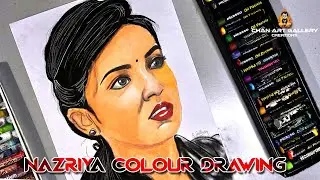 Color drawing | Actress drawing | Nazriya | chan art gallery