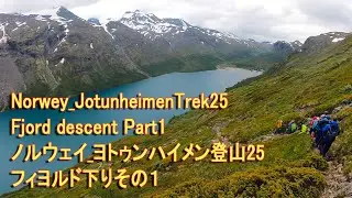 Norwey_JotunheimenTrek25 Fjord descent Part1 ノルウェイ_ヨトゥンハイメン登山25 フィヨルド下りその１