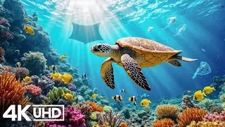 Peaceful 4K Aquarium Adventure 🐳 Calm Ocean Animals in a Tranquil Underwater Scene