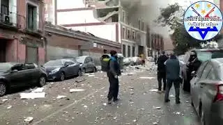 Madrid explosion: through building in Spanish capital