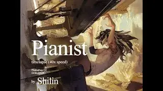 Pianist - Digital painting time lapse in photoshop