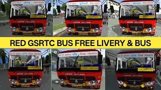 Bus Simulator Indonesia GSRTC Red Bus | 7 Liveries Review + How to Add & Apply Livery