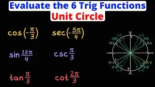 Find Exact Values of the 6 Trig Functions  - Use Unit Circle