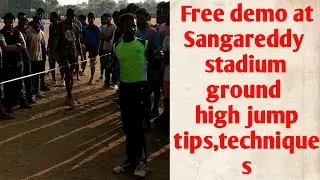Demo at sangareddy Ambedkar stadium ground,highjump,exercises, workout exercises, tips and techniqu