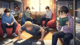 A background character in a spicy dorm novel, he complains while doing pushups for the leads.
