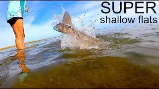 STALKING TAILING REDFISH BAREFOOT | Shallow Flats Fishing Texas